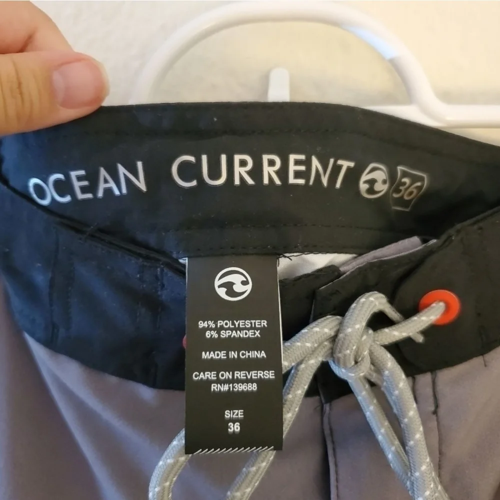 Ocean current brand men' swim trunks in size 36.